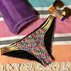 Victoria’s Secret Black/ Multicolor Bikini Bottom